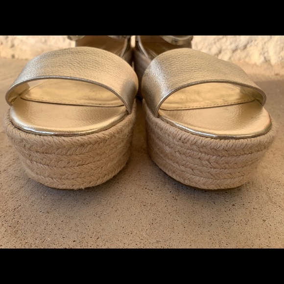 Mark Fisher Soft Gold Studded Ankle Wrap Platform - Picture 3 of 8